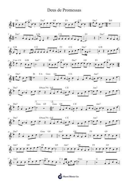 Deus de Promessas Sheet Music by Unknown author-Arr.Lupeg