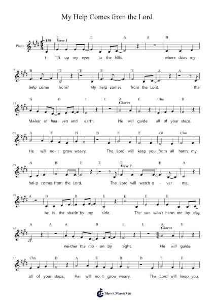 My Help Comes from the Lord Sheet Music by Benjamin van Noppen-Arr.Heca