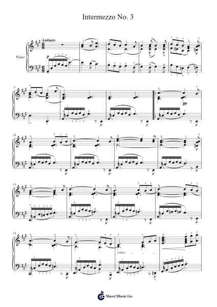 Intermezzo No. 3 Sheet Music by Luis Antonio Calvo-Arr.Alruth