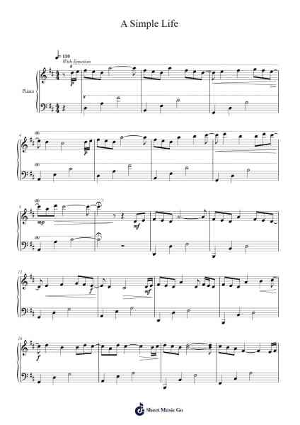 A Simple Life Sheet Music by Weschols-Arr.Hughmand