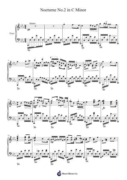 Nocturne No. 2 in C Minor Sheet Music by Dougnan-Arr.Joycelup