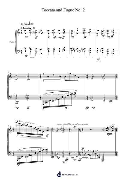 Toccata and Fugue No. 2 Sheet Music by Yağız Arslan-Arr.Bobright