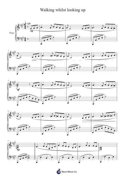 Walking whilst looking up Sheet Music by Masao Aichi-Arr.Handre Raekiel