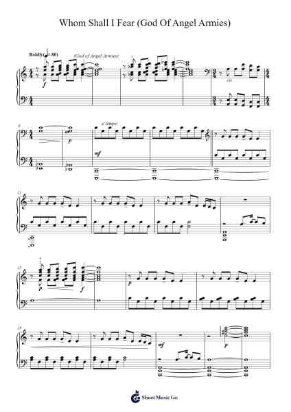 Whom Shall I Fear (God Of Angel Armies) Sheet Music by Chris Tomlin-Arr.Junegia Wato