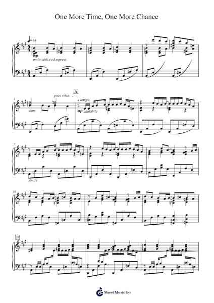 One More Time, One More Chance Sheet Music by Masayoshi Yamazaki-Arr.Blythia