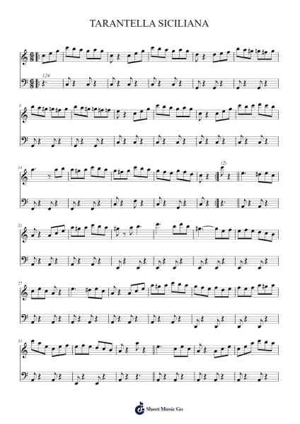 TARANTELLA SICILIANA Sheet Music by Unknown author-Arr.Kathtta