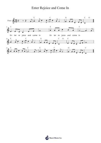 Enter Rejoice and Come In Sheet Music by Wattlas Gwenbrown-Arr.Mondlius