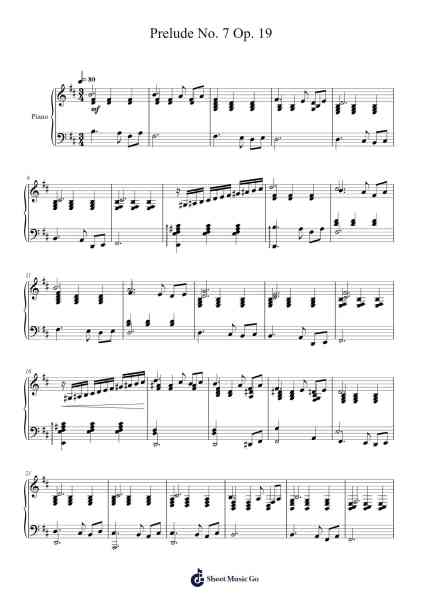 Prelude No. 7 Op. 19 Sheet Music by ...etc...-Arr.Sainsram