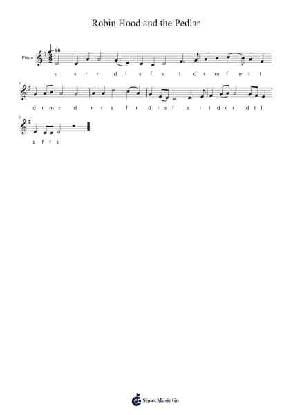 Robin Hood and the Pedlar Sheet Music by -Arr.Huxdia