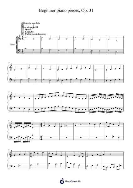Beginner piano pieces, Op. 31 Sheet Music by Hartelius Toddkit-Arr.Belllas Priestsopp