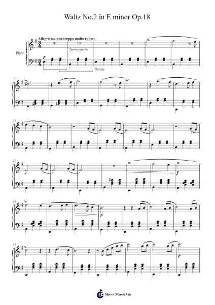 Waltz No. 2 in E Minor, Op. 18 Sheet Music by Windling Canzoe-Arr.Melres