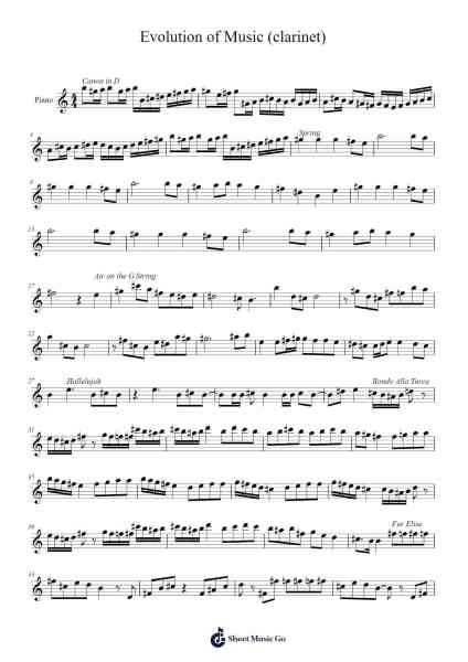 Evolution of Music (clarinet) 樂譜由 undefined - 編曲 Woosil Vauggel