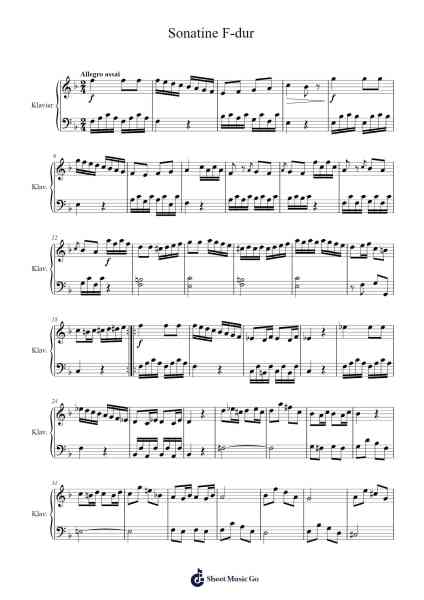 Sonatine in F Major, Op. 17 Notas de música por Ludwig van Beethoven-Arr.Churwalsh