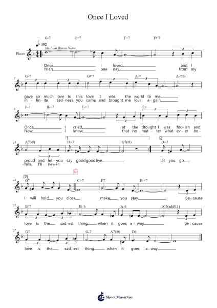 Once I Loved Sheet Music by Antônio Carlos Jobim-Arr.Blanes Poyale