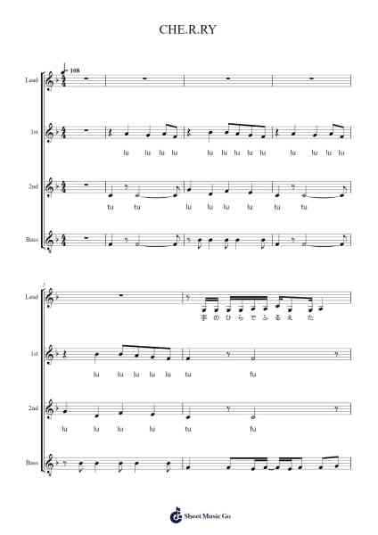 CHE.R.RY Sheet Music by YUI-Arr.Watloise Fredgee