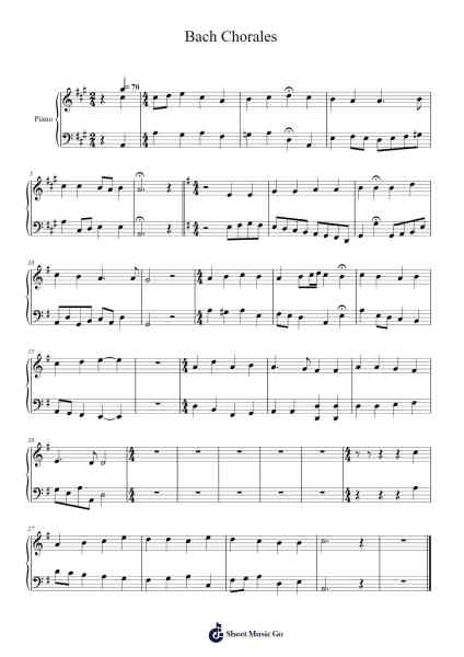 Bach Chorales Sheet Music by Johann Sebastian Bach-Arr.Curwilde Perwin