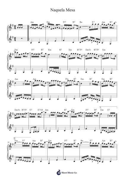 Naquela Mesa 乐谱由 Sergio Bittencourt - 编曲 Bclark