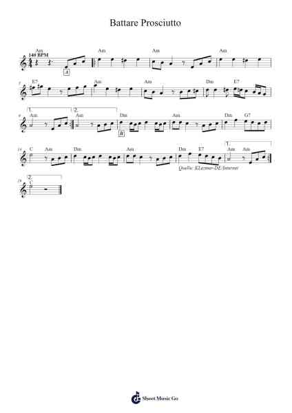 Battare Prosciutto Sheet Music by Burkhard Braband-Arr.Egcon Maxlie
