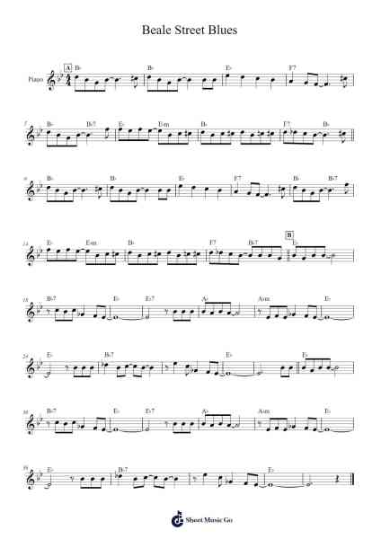 Beale Street Blues Sheet Music by W. C. Handy-Arr.Sidser