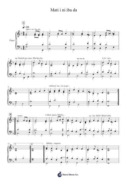 Mati i ni iba da Sheet Music by Rev. Paul Hatani Kisting-Arr.Maglius