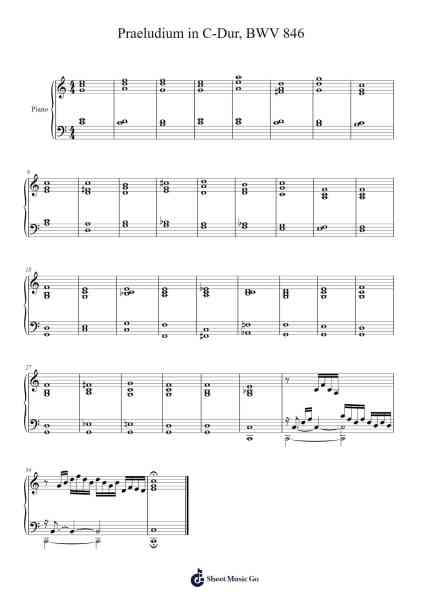 Praeludium in C-Dur, BWV 846 Sheet Music by Johann Sebastian Bach-Arr.Yorknor