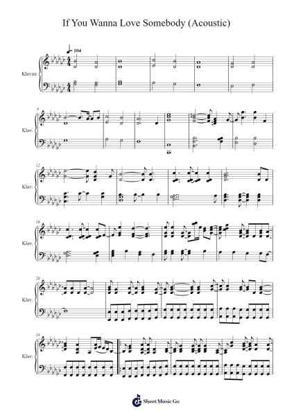 If You Wanna Love Somebody (Acoustic) Sheet Music by -Arr.Lambpy