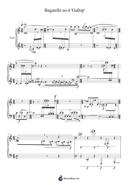 Bagatelle No. 4 "Gallop" Sheet Music by 신비-Arr.Joshgins Widred