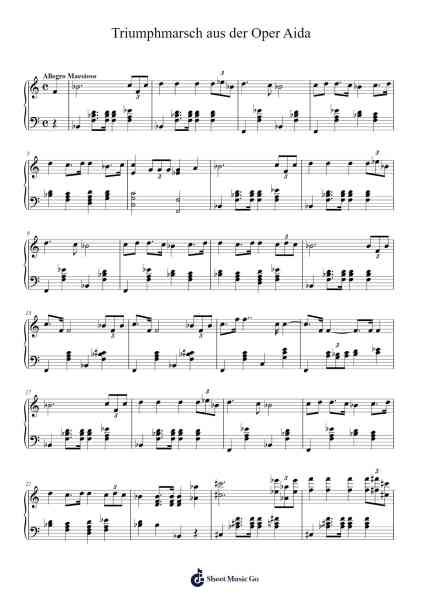 Triumphmarsch aus der Oper Aida Sheet Music by Giuseppe Verdi-Arr.Joycelup