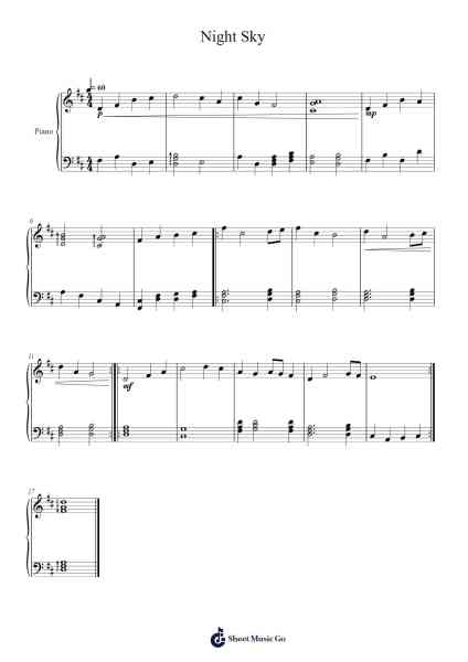 Night Sky Sheet Music by Billybob The Sixth-Arr.Lespenn