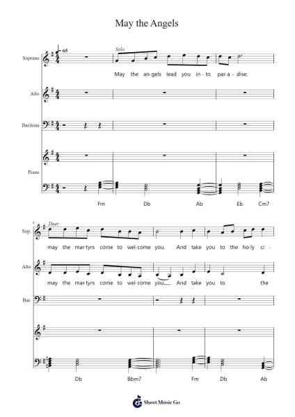 May the Angels Sheet Music by Sally Fordyce-Arr.Buckchad