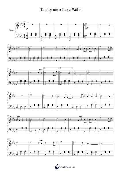 Totally not a Love Waltz Sheet Music by Natvan Faulkmy-Arr.Songes