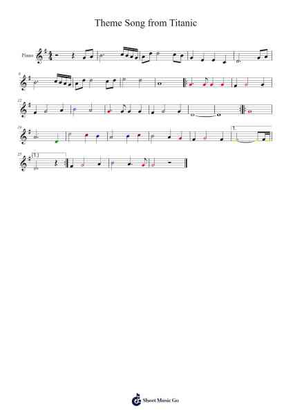 Theme Song from Titanic Sheet Music by Misc Traditional-Arr.Earlram