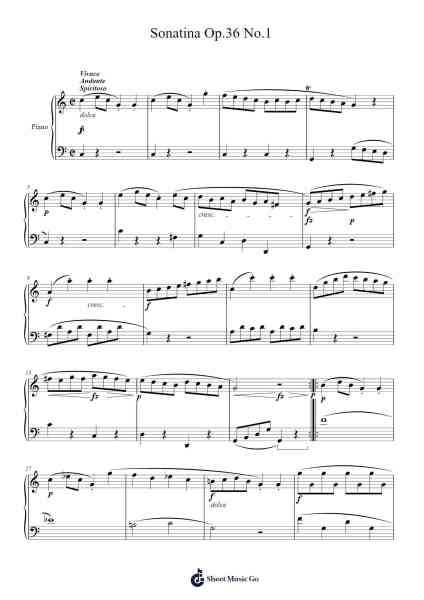 Sonatina Op.36 No.1 Sheet Music by M. Clementi-Arr.Gedodd