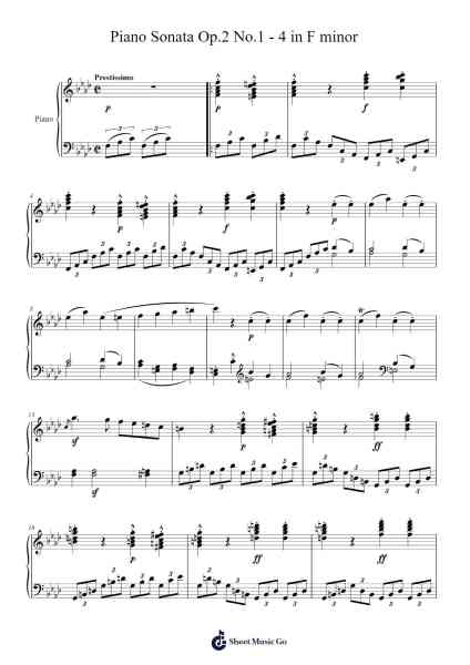 Piano Sonata No. 2 in A Major, Op. 2, No. 2: IV. Rondo. Grazioso Sheet Music by Ludwig van Beethoven-Arr.Nodric