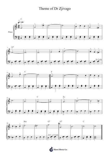 Theme of Dr Zjivago Sheet Music by Keynard Pearlo-Arr.Pullzie Willmiles