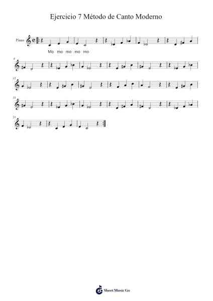Ejercicio 7 Método de Canto Moderno 乐谱由 catherineleon - 编曲 Blythia