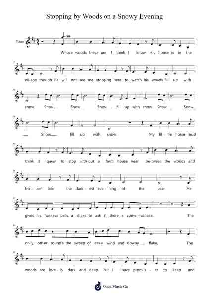 Stopping By Woods on a Snowy Evening Sheet Music by Audrey Snyder-Arr.Warmew