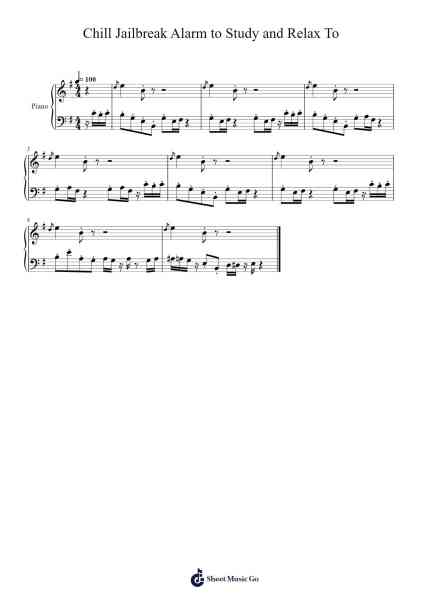 Chill Jailbreak Alarm to Study and Relax To Sheet Music by Toby Fox-Arr.Kelniell Bircer
