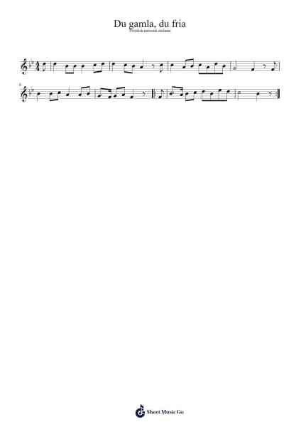 Du gamla, du fria 樂譜由 anon. - 編曲 Inmark Ausbrooke
