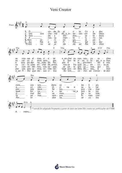 Veni Creator Sheet Music by Desconhecido-Arr.Toddgail