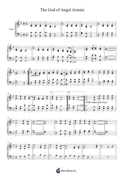 The God of Angel Armies Sheet Music by -Arr.Branlaine