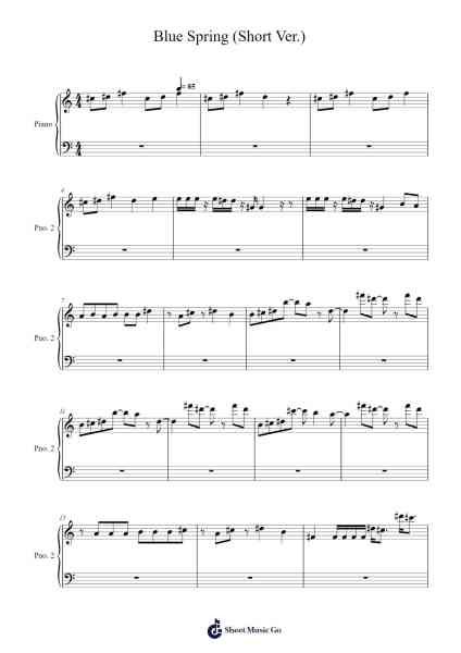 Blue Spring (Short Ver.) Sheet Music by TOMORROW X TOGETHER-Arr.Clarknence
