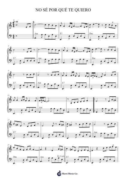 NO SÉ POR QUÉ TE QUIERO Sheet Music by ANONIMO-Arr.Bardthea Faylotte