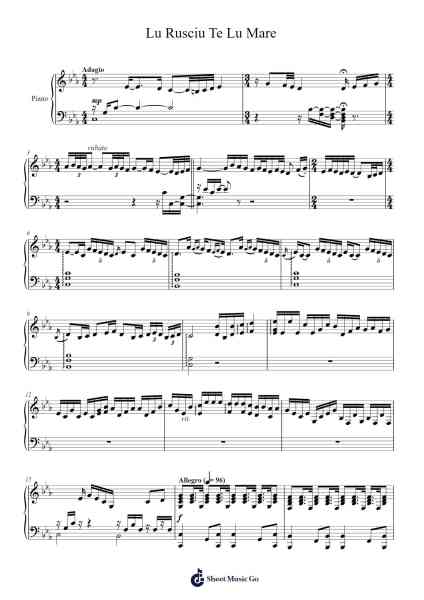 Lu Rusciu Te Lu Mare Sheet Music by Unknown author-Arr.Cooholt Hogreen