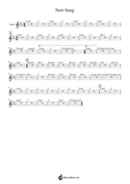 New Song Sheet Music by OMER AVITAL-Arr.Franling Godrwood