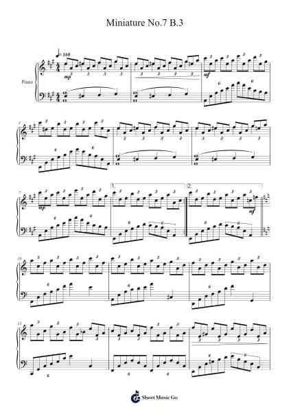 Miniature No. 7, B. 3 Sheet Music by Pricerhys-Arr.Hawroll Quilrel