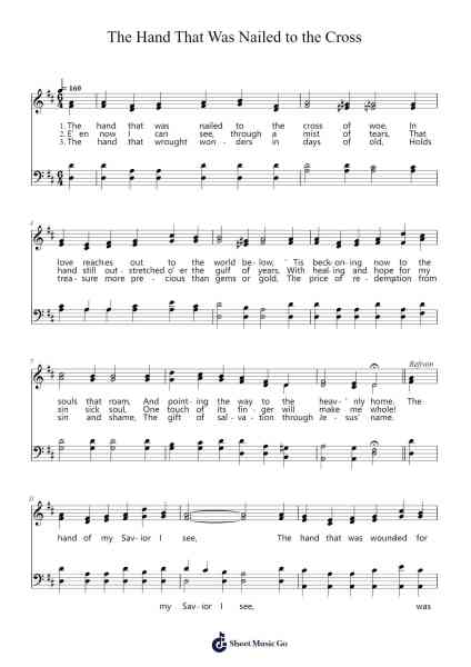 The Hand That Was Nailed to the Cross Sheet Music by Daniel B. Towner-Arr.Ribloor