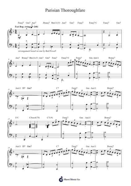 Parisian Thoroughfare Sheet Music by Jon Batiste-Arr.Chrisriah Sheicia