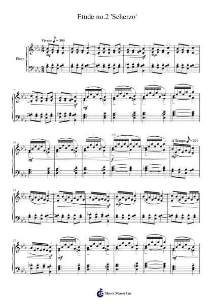 Etude No. 2 "Scherzo" Sheet Music by 신비-Arr.Phisan Lionelphy
