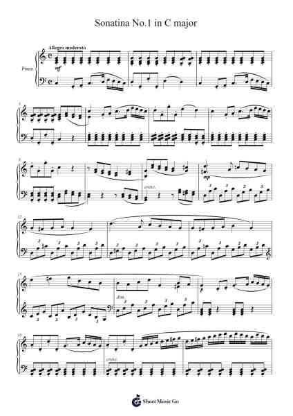 Sonatina No.1 in C major Sheet Music by -Arr.Fordniah